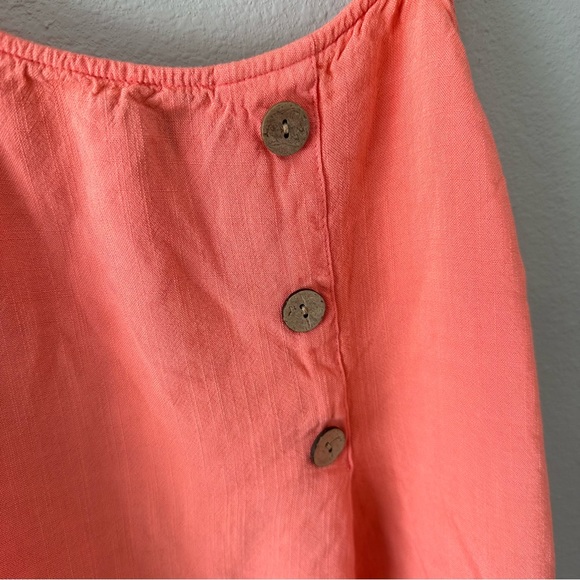 Staccato Tank Top Pink/Orange/Peach Button Detail Dressy Size Large - Picture 9 of 13